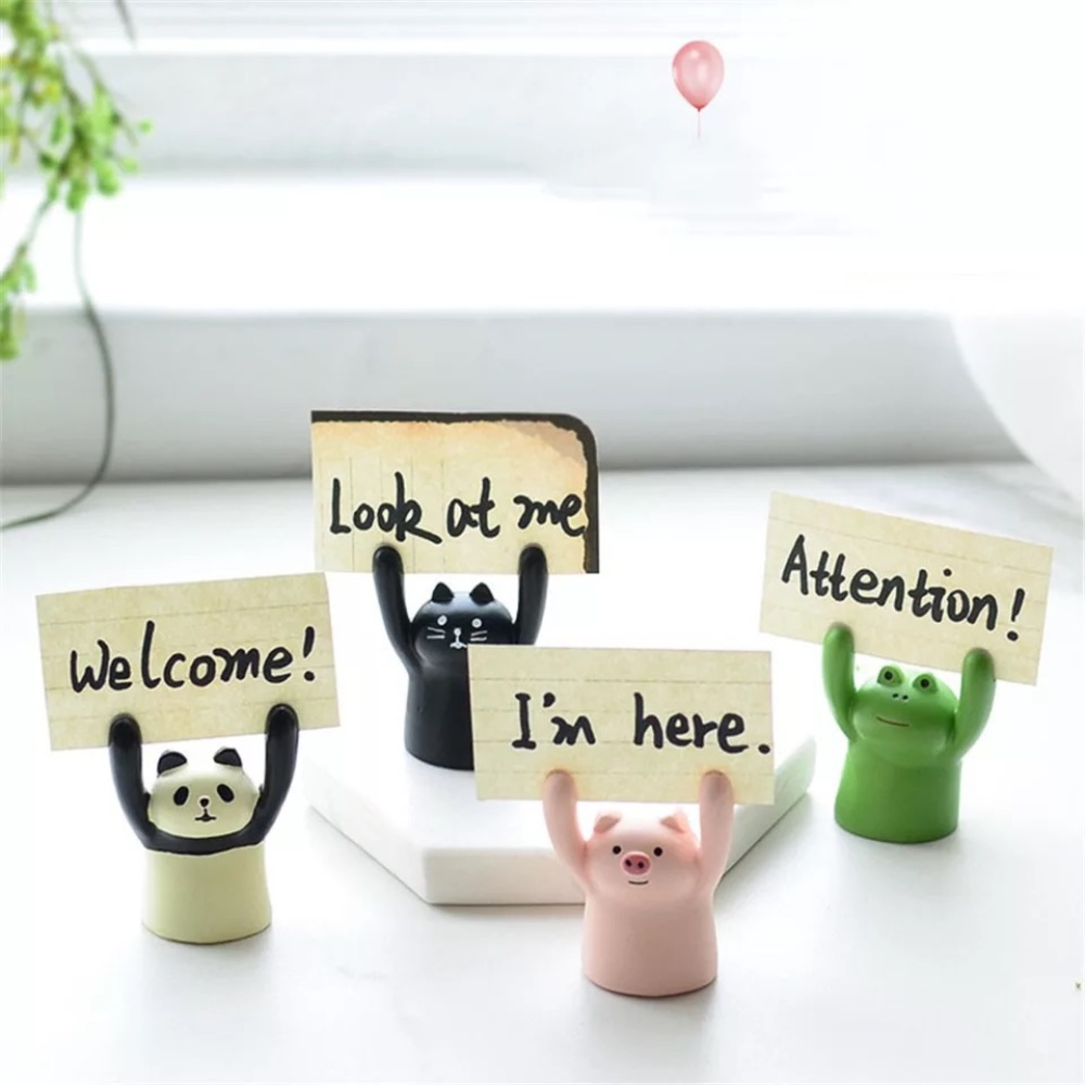 Cartoon Panda Black Cat Memo Clip Card Holder Photo Stand Decoration Organizer
